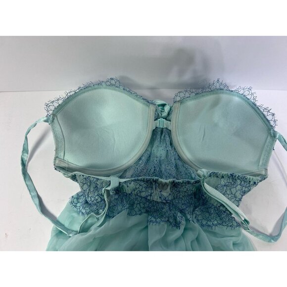 Victoria’s Secret Embroidered Lace Babydoll Nighty Teddy Lingerie Gown 34D - Picture 3 of 5